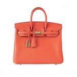 Hermes Birkin 25 Bag in Togo Leather with Gold Hardware-Orange