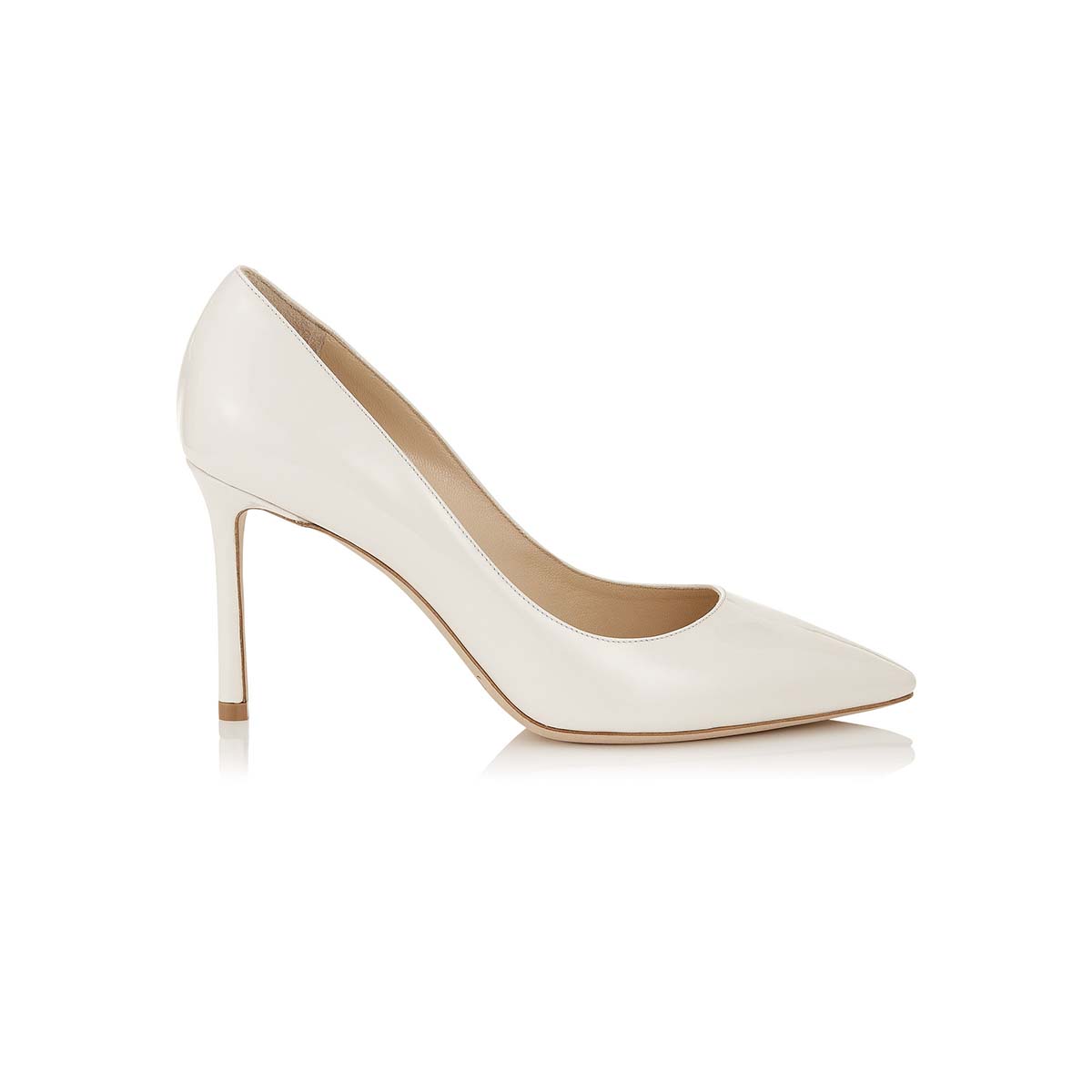 Jimmy Choo Women Romy 85 Patent Leather Pointy Toe Pumps Shoes-White