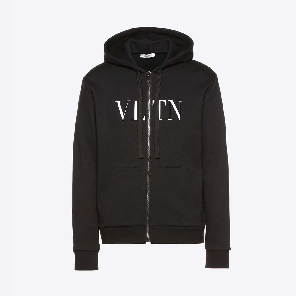 Valentino Unisex Sweatshirt with Vltn Hood-Black