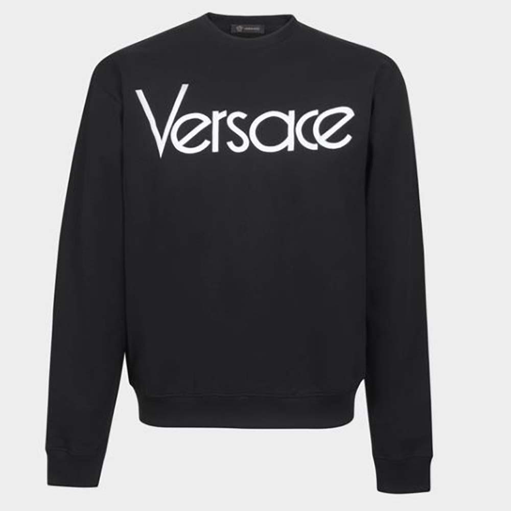 Versace Unisex Vintage Versace Logo Sweatshirt-Black