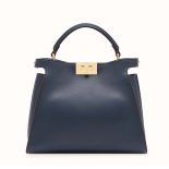 Fendi Women Peekaboo Essentially Bag in Calfskin Leather-Blue