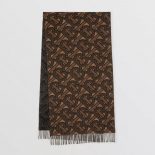 Burberry Women Monogram Cashmere Jacquard Scarf-Brown