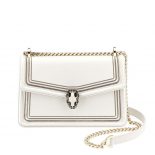 Bvlgari Women Serpenti Diamond Blast Shoulder Bag-White