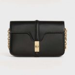 Celine Women Chain Bag 16 in Satinated Calfskin-Black