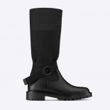 Dior Women D-Major Boot Black Technical Fabric and Calfskin
