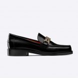 Dior Women Dior Code Loafer Black Glazed Calfskin