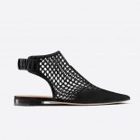 Dior Women Dior-I Ballerina Flat Black Suede Calfskin Mesh