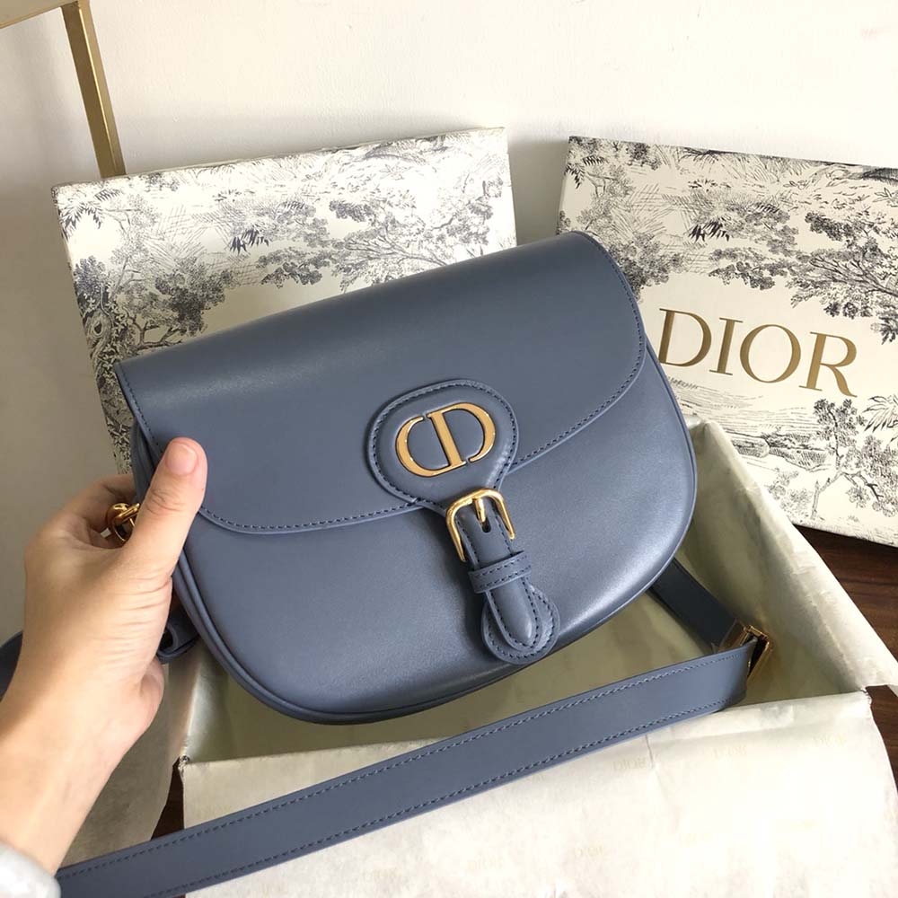 Dior Women Medium Dior Bobby Bag Denim Blue Box Calfskin-Navy