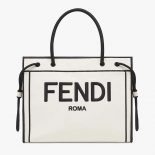 Fendi Women Medium Fendi Roma Shopper Undyed Canvas Shopper Bag