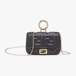 Fendi Women Nano Baguette Charm Black Nappa Leather Charm