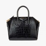 Givenchy Women Mini Antigona Bag in Crocodile Effect Leather-Black