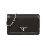 Prada Women Nylon and Leather Mini-Bag-Black