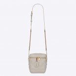 Saint Laurent YSL Women 80's Vanity Bag in Carre-Quilted Grain DE Poudre Embossed Leather