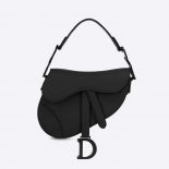 Dior Women Mini Saddle Bag Black Ultramatte Calfskin