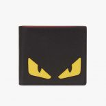 Fendi Men Wallet Black Leather Horizontal Wallet