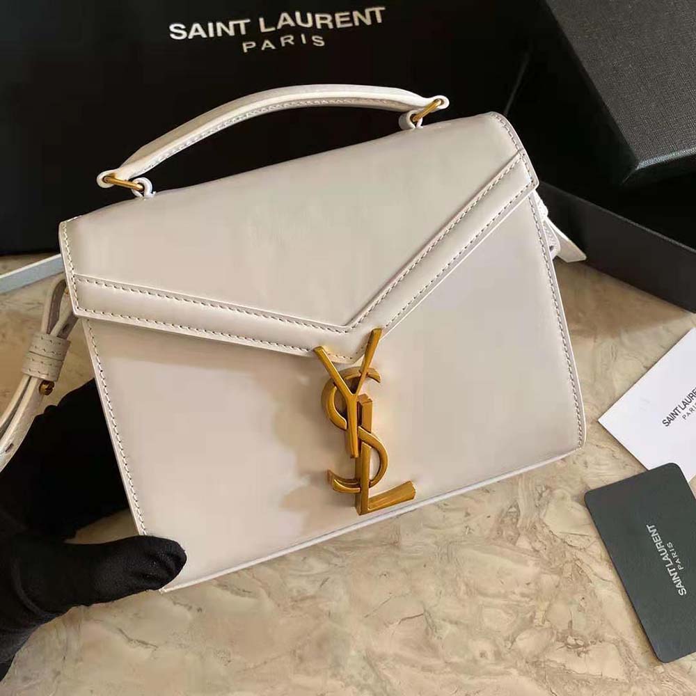 Saint Laurent Cassandra Mini Top Handle Bag Grain De Poudre