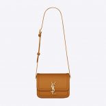 Saint Laurent YSL Women Solferino Small Satchel in Box Saint Laurent Leather-Yellow