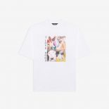 Balenciaga Women I Love Dogs XL T-Shirt in Multicolor Vintage Jersey-White