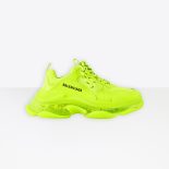 Balenciaga Women Triple S Clear Sole Sneaker in Neon Yellow Double Foam and Mesh