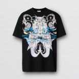 Burberry Men Montage Print Cotton Oversized T-shirt-Black