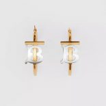 Burberry Women Gold and Palladium-plated Monogram Motif Earrings