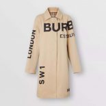 Burberry Women Horseferry Print Cotton Gabardine Car Coat