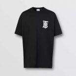 Burberry Women Monogram Motif Cotton Oversized T-shirt-Black