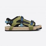 Dior Men Atlas Sandal Black Neoprene and Khaki Suede