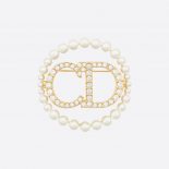 Dior Women Clair D Llune Brooch White Resin Pearls and White Crystals