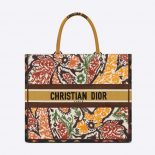 Dior Women Dior Book Tote Yellow Multicolor Dior Paisley Embroidery