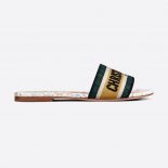 Dior Women Dway Slide Multicolor Embroidered Cotton-White