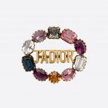 Dior Women J'Adior Brooch Antique Gold-Finish Metal and Multicolor Crystals