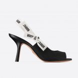 Dior Women J'adior Heeled Sandal Black Technical Fabric in 8.5cm Heel