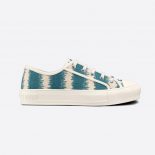 Dior Women Walk n dior Sneaker Deep Ocean Blue D-Stripes Embroidered Cotton