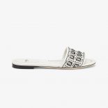 Fendi Women FF Interlace Slides White Leather Slides