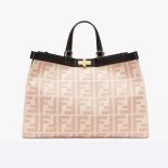 Fendi Women Peekaboo X-Tote Embroidered Canvas Bag