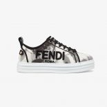 Fendi Women Rise Minimalist Sneakers Gray Canvas Flatforms