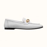 Hermes Women Colette Loafer in Calfskin Leather-White