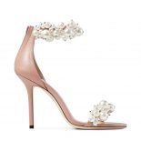 Jimmy Choo Women Maisel 100 Ballet Pink Nappa Leather Sandals