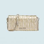 Miu Miu Women Matelasse Nappa Leather Shoulder Bag-beige