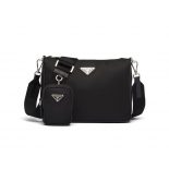 Prada Men Nylon and Saffiano Leather Bag with Strap