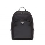 Prada Men Re-Nylon and Leather Backpack-Black