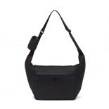 Prada Men Soft Leather Shoulder Bag-Black