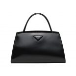 Prada Women Brushed Leather Handbag