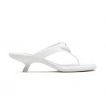 Prada Women Brushed Leather High-heeled Thong Sandals-White