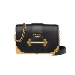 Prada Women Leather Prada Cahier Bag-Black