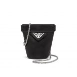 Prada Women Nappa Leather Mini-pouch with Necklace-Black