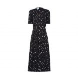 Prada Women Printed Fluid Twill Dress-Black