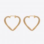 Saint Laurent YSL Women Smoking Twisted Heart Hoop Earrings in Metal and Crystal