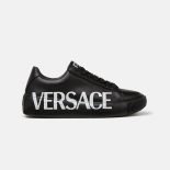 Versace Unisex Shoes Greca Logo Sneakers-Black